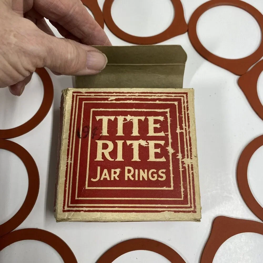 Vintage Tite Rite Top Seal Jar Rings Set of 10 Made in St. Louis MO Retro Decor